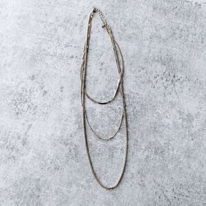 Gold 3 Chain Necklace